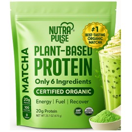 NUTRAPULSE Vegan Protein Powder – 20g Organic Plant-Based Protein – Low Carb, Gluten-Free, Soy-Free, Dairy-Free – No Sugar, No Artificial Sweeteners – Smoothie, Baking & Cooking Friendly – 1 Pack