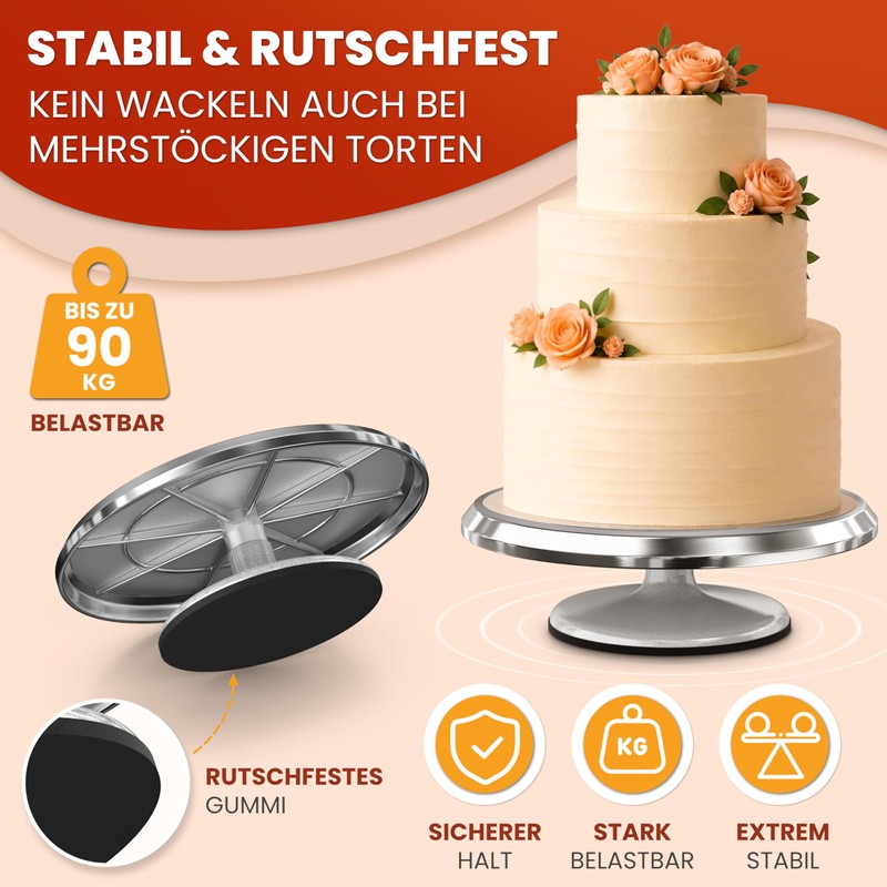 BakeBuddy Professional turntable cake (set) - 30 cm aluminium cake