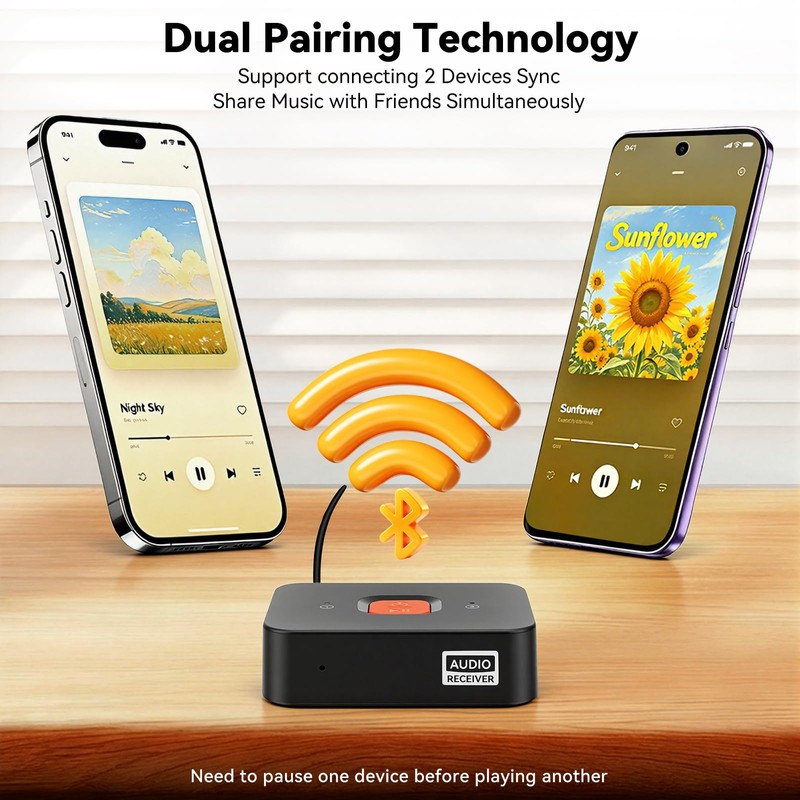 Ransanx M1R Bluetooth 6.0 Audio Receiver for Home Stereo &