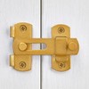 Wocoe 3 Packs Gold Flip Latch Gate Latches,2.75"x2.02"-Versatile Barn Door,Sliding