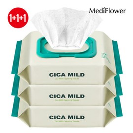 Mediflower 메디플라워 시카 마일드 클렌징 티슈 100매x3 Medi Flower Cica Mild Cleansing Tissue 100 Sheets x 3