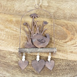 Macosa EX260960 Decorative Hanger Metal Rust Bird Spring Decoration Hanging Decoration Garden Decoration Rust Decoration Garden Decoration Rusty Metal Bird