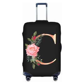 Wansin Floral Letter C Travel Luggage Cover Spandex Suitcase Protector Elastic Washable Stretch Suitcase Cover,Size XL(Fit 29-32inch Suitcase)