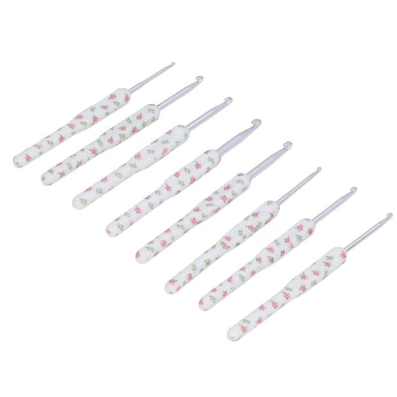 8pcs Crochet Hooks Ergonomic Design Comfortable Handle Easy Identification Compact