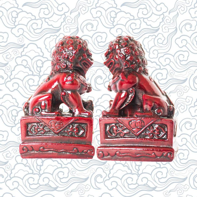 Feng Shui Chinese Beijing Foo Dogs Statues Pair Guardian Lions