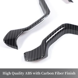 JeCar Steering Wheel Trim Cover ABS Interior Decoration Accessories Compatible with Chevy Silverado/GMC Sierra/Suburban/Tahoe/GMC Yukon 2014-2018, Carbon Fiber Finish