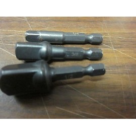 3pc 2" LONG 1/4 3/8 1/2 IMPACT POWER EXTENSION BIT SOCKET SET FITS DEWALT DRILL