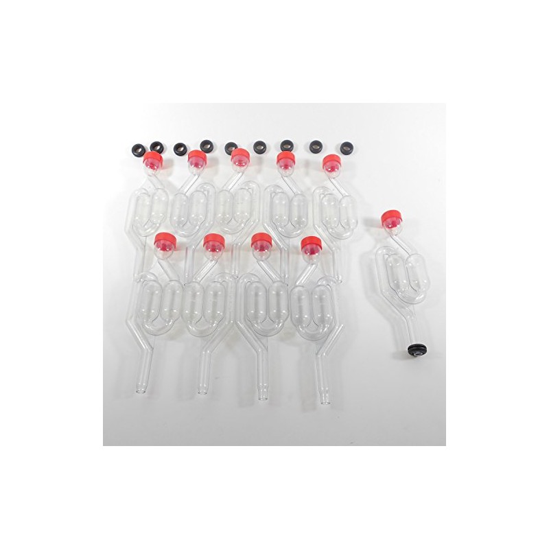 Pack of 10 Plastic Bubbler Airlock With 2 Air Chambers and a