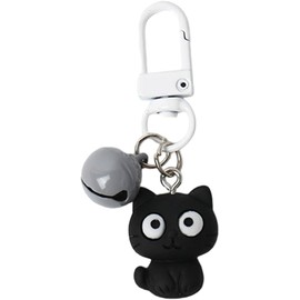 Stylish Cat Pendant Keychain - Black Kitten Charm Key Ring for Keys, Handbags, and Backpacks - 6x3 cm Keychain for Women - Cat-Themed Accessory for Bags, Couples Gift, Girls' Purse Charm