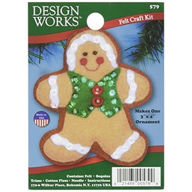Tobin Gingerbread Man Ornament Felt Applique Kit-3"X4"