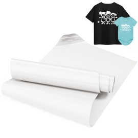 LIKCUT Heat Transfer Vinyl White for T-Shirts 12" x 8ft Iron on Vinyl Roll Compatible with Likcut All Cutter Machine, HTV Heat Press Vinyl-Easy to Cut & Weed for Fabric Design