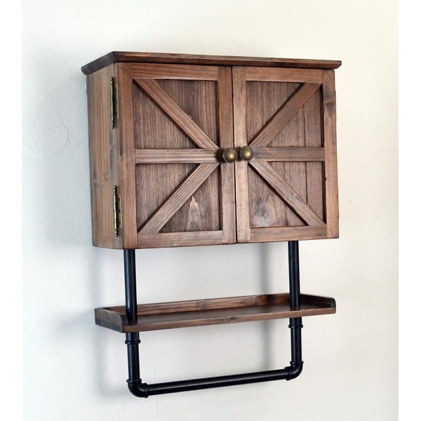 Juleduo 23.1x16.9'' Bathroom Wall Cabinet with Adjustable Shelf and Towel