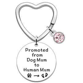 FMCC New Mum Gifts Mum to be Gifts Mummy to Be Keyring Mothers Day Birthday Christmas Presents Keyring- Promoted from Dog Mum to Human Mum