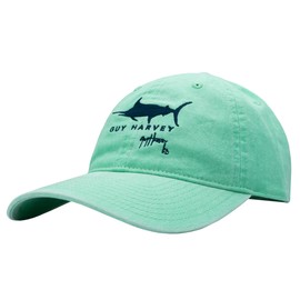Guy Harvey Mens Solid Relaxed Hat with Patch, Turquoise Heather