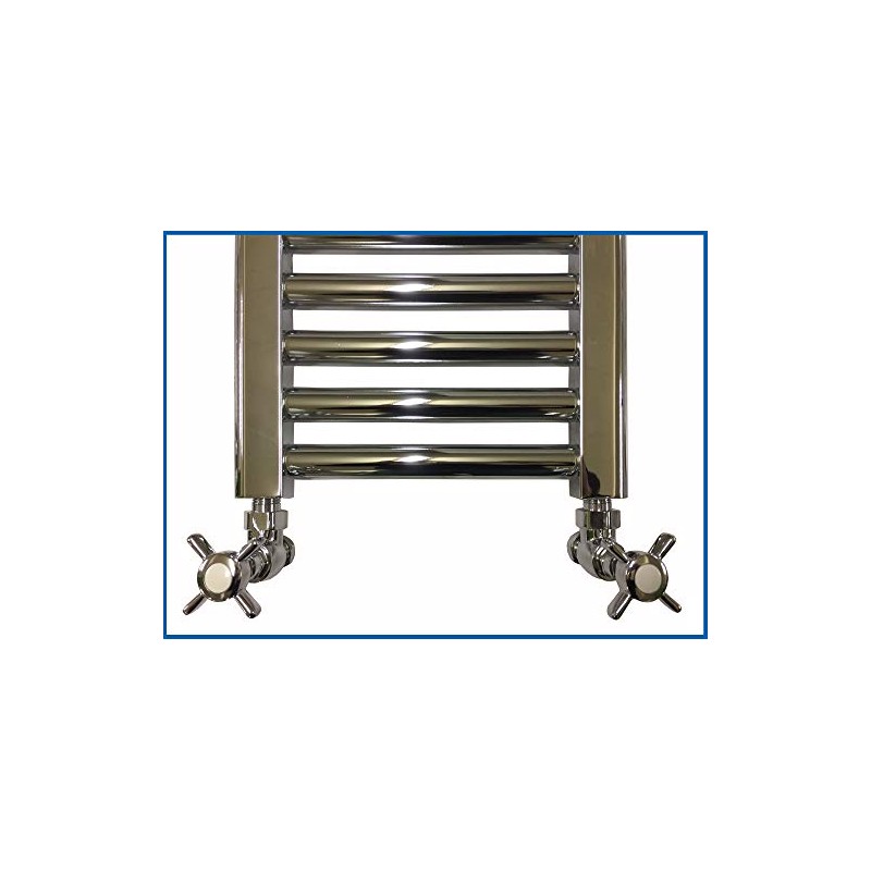 Rule Valve for Bathroom Radiators Chrome Cross Head Angle Valve