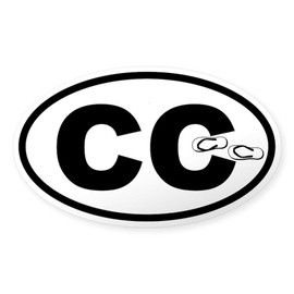 CafePress Cape Cod CC Flip Flops Oval Sticker Oval Car Bumper Sticker