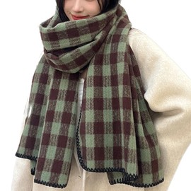 OKSakady Women's Soft Tartan Scarf Warm Large Long Scarf and Wrap Winter Stole Blanket for Women, Green