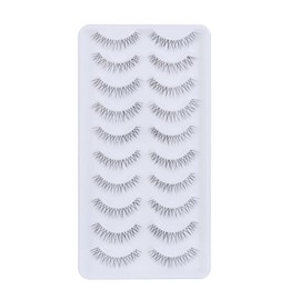 outopen 10 Pairs Natural Lashes That Look Like Extensions 5-13MM Short False Eyelashes Handmade Clear Band Wispy Eyelashes For Daily Work Lashes Easy To Apply (A01)