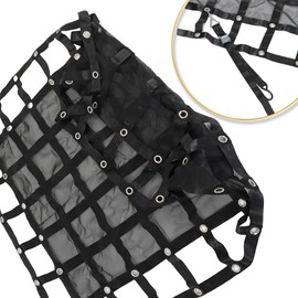 HOSTIC 6.75FT x 8FT Heavy Duty Cargo Net Adjustable Trailer Cargo Net Truck Bed Net Truck Organizer Black