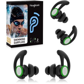 Tapones para la natación – 2 pares de tapones de silicona suave reutilizables impermeables para adultos y hombres y mujeres, ajuste personalizado para nadadores, orejas, piscina, playa, esnórquel