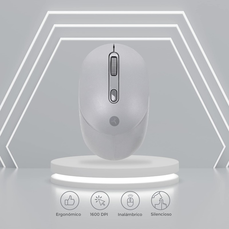 TECHZONE Mouse Inalámbrico con Click Silencioso 4 Botones Tecnología USB