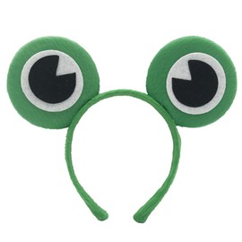 LOHGOU Animal Ear Headband Rabbit Ears Bear Deer Headband Fluffy Costume Animal Headband Cosplay Halloween Christmas (Frog, Count)