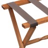 Homeroots Hotel Light Walnut Folding Luggage Rack With Four Straps