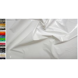 StoffBook E421 Heavy Flex Patent Leather Latex Fabric White