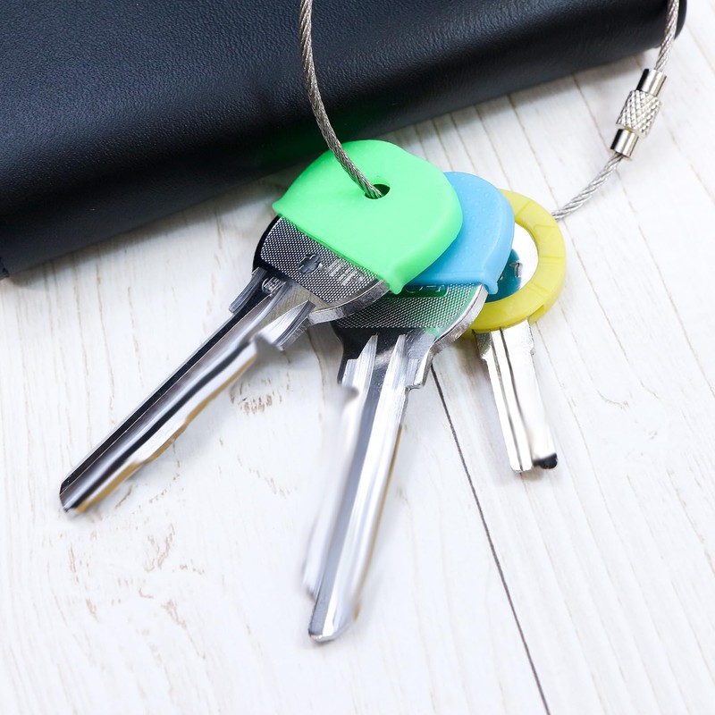 KYC-001 Key Cover, Random Color, Set of 14, Round, Semicircle,