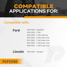 Pruto Cabin Air Filter Fits 2015-2025 Ford F-150 F-250 F-350 F-450 F-550 Super Duty Expedition F-150 Lightning Lincoln Navigator, w/Activated Carbon replaces FL3Z-19N619-A 6081C CF12150