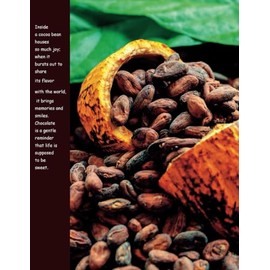 Earthy Cocoa Beans & Chocolate Chronicles Composition Notebook: Glossy ~ College Ruled ~ Watermark @ Page 61 ~ Earthy Cream-Colored Pages