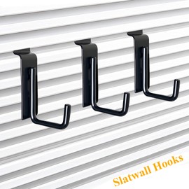 FITHACE Slatwall Hooks J Shaped Pegboard Gridwall Display Hooks Heavy Duty Slat Wall Shelf Brackets Hangers Garage Wall Hanging Durable Slatwall Accessories 25pcs