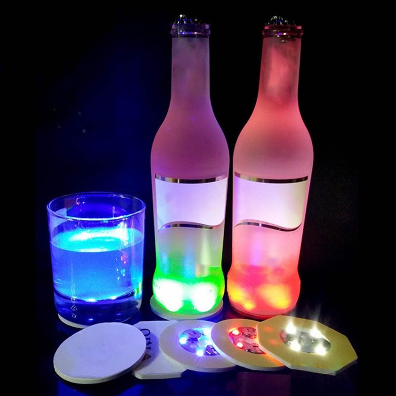 Tefola Posavasos LED,12PCS Posavasos Iluminados Luces de Botella Luces Estroboscópicas
