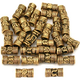 15g Bali Lariat Tube Bead Antq Gold Plate 8mm Approx 25