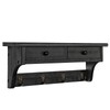 Emfogo Wood Coat Hooks Wall Mounted, Rustic Style with 4