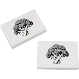 2 x 45mm 'Detailed Broccoli' Erasers/Rubbers (ER00046984)