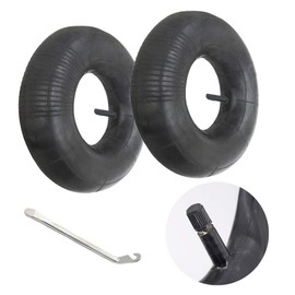 Homo Trends 2 Pcs 3.50/4.00-6 Inner Tubes Wheelbarrow Straight Valve with Tyre Lever for Barrow Sack Truck Sack Barrow Wheels