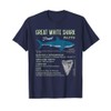 Great White Shark Facts Educational Shark Lover Sharks Tooth T-Shirt