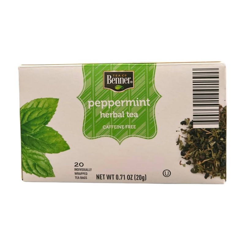 Tea co Benner Peppermint and Green Tea Bags, 40 Count,