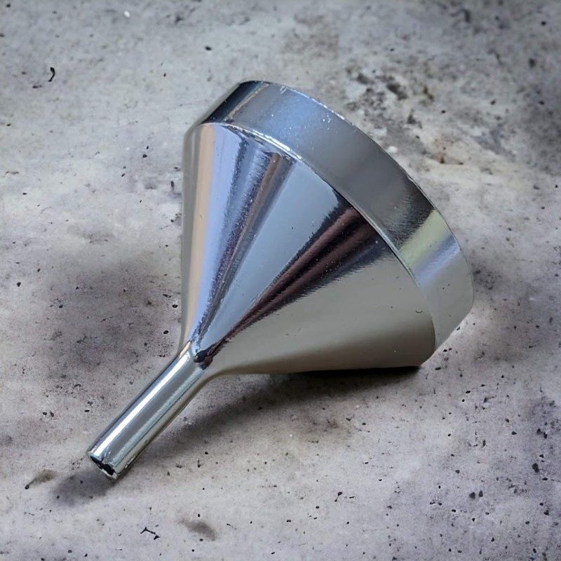 3 x Silver Small Metal filling funnels, Mouth Diameter 2.5cm