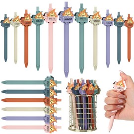 Dumpster Fire Pens Funny Luminous Ballpoint Pen Emotional Support Dumpster Fire Back to School Gift Employee Appreciation Gift Positive Gift for Coworkers Teacher Student School Ofiice Home Supplies:_Style 4-Stationery Set (Ballpoint Pen&Bookmark)_102 Pcs
