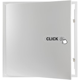 REPA MARKET 24" x 24" Inch Galvanized Steel Access Panel Door with Click Open/Close Mechanism, for Indoor Use, Opening Flap Cover Plate Latch, Inspection Hatch, White Polymer Coating