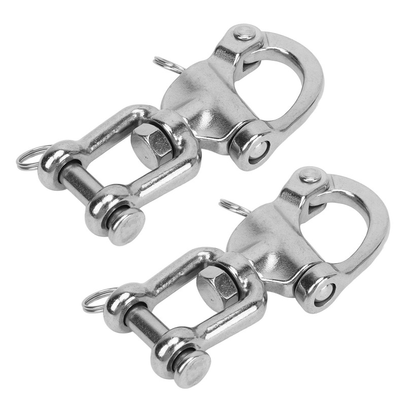 2PCS Snap Shackle 316 Stainless Steel Quick Release High Strength