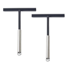 2 Pack T Shape Stainless Steel Batter Spreader Scraper with Hanging Hole Non Stick Dough Batter Spreader Spatula Crepe Making Tool for Restaurant
