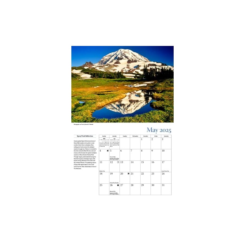 Tide-Mark, Mount Rainer 2025 Wall Calendar