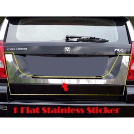 Trims Express fit: 2007-2012 Dodge Caliber License Bezel Tailgate Rear Trim Cover Stick-On 1Pc