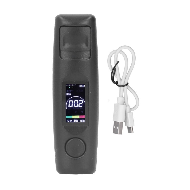 Black Portable Breathalyzer Professional Noncontact High Accuracy Alcohol Tester Rechargeable