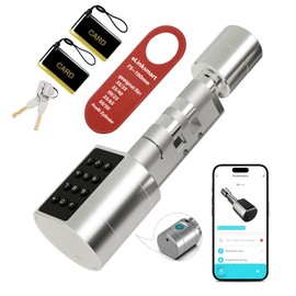 Electronic Door Lock 70 mm 35/35 to 100 mm 50/50 Switchable Size with Key Fingerprint Tuya App Remote Authorisation Suitable for Doors Most EU Door Locks DIY Assembly