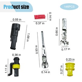 20 Kits 1 Pin Electrical Wire Connectors, Waterproof Male Female Terminal 1 Way Wire Connector Plug Kit, Automotive Electrical Connectors for Motorcycle Car Truck Boat Marine (1 pin)