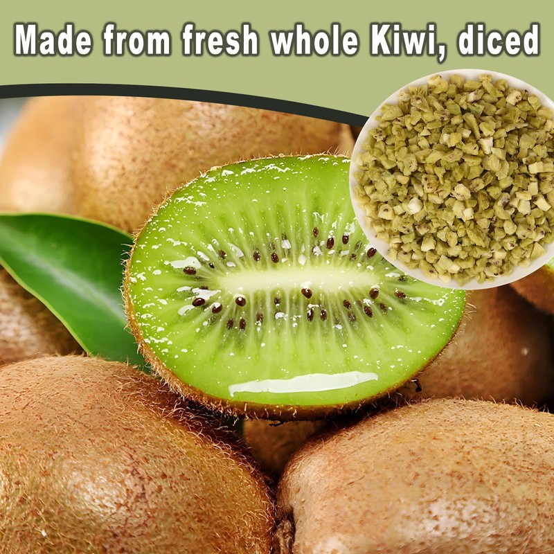 Freeze Dried Kiwi Diced,Dried Kiwi, 8.8oz /250g,Crispy Crunchy Snacks,No Sugar